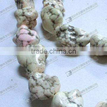 White turquoise nugget beads