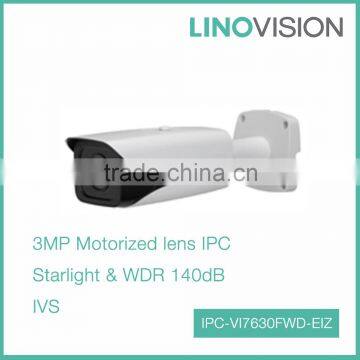 3MP Full HD Ultra-Smart Network IR Bullet Motorized lens Starlight IPC