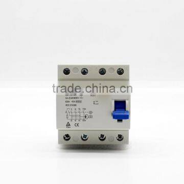 4poles electromagnetic residual current circuit breaker with CE approval