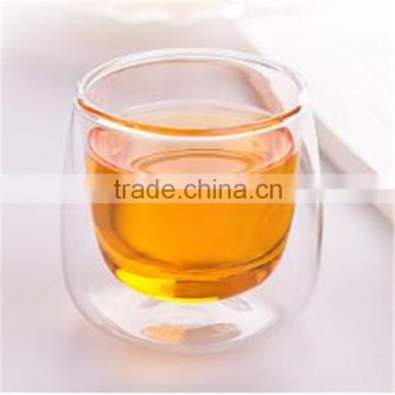 Hand made borosilicate glass tea cup double wall glass cup in stock,small order can be accept