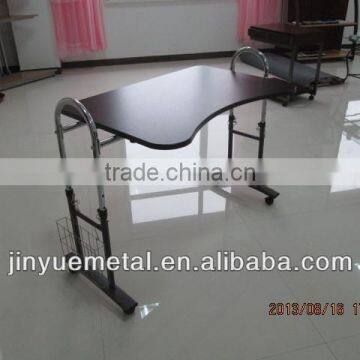 Height Adjustable Iron Wooden Table photo-2