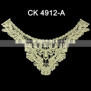 Customized crochet cotton printed lace fabric collar neck designs