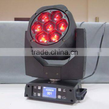 Dot Controlled Mini Bee Eye K5 DMX Wash Zoom 4in1 RGBW 7*15w LED Moving Head