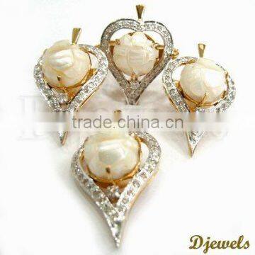 Diamond Gold Pendant Sets,Cultured Diamond Pendant Sets, Diamond Jewelry