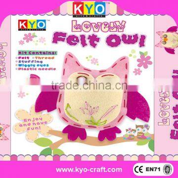 DIY craft kit for children, DIY felt sewing kit stuffed owl toy, stuffed animal toy