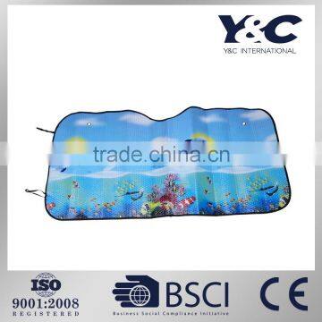 windshield sunshade with marine organism pattern