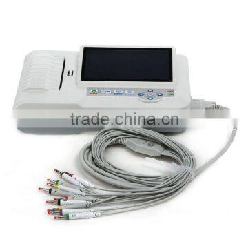 CE&ISO Certification 6-channel Electrocardiograph Touch Screen ECG Machine Price Computer Software Heart Rate Diagnosis-Shelly photo-2