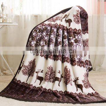 Coral Fleece blanket on the bed home adult Plaid Flower beautiful blanket warm winter sofa travel blanket purple portable