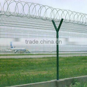 Y type airport fence with razor barbed wire