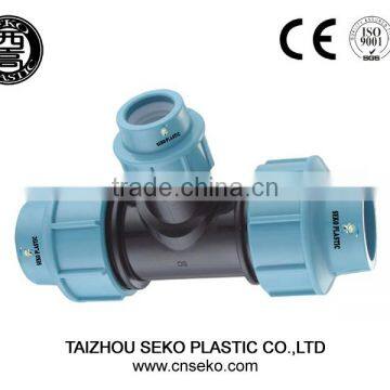 pp plumbing fitting pipe hdpe reducing tee,plastic reducing tee , waiter irrigation