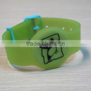 125KHz/134.2KHz/13.56MHz RFID Green Wristbands, Colorful PVC RFID Wristbands for Events/Party photo-2