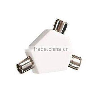 2 Way TV Coaxial Aerial Splitter Y Adaptor Signal RF UK PLUG