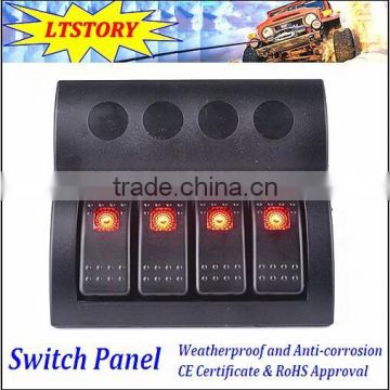 MARINE BOAT SPLASHPROOF SWITCH PANEL 4 GANG