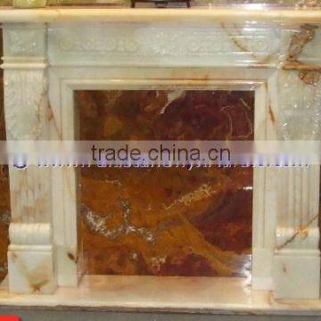 Top Qulaity Western Style WHITE ONYX FIREPLACES