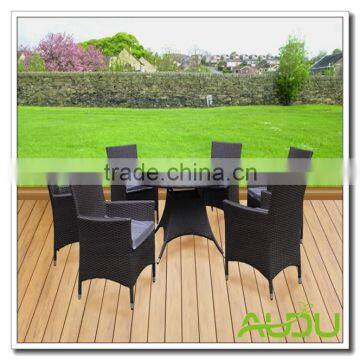 Audu Atlanta Outdoor Garden Rattan Dining Set With Lazy Susan photo-4