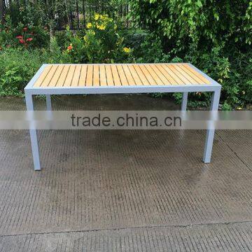 Modern Aluminum Frame And Teakwood Dining Room Set photo-4