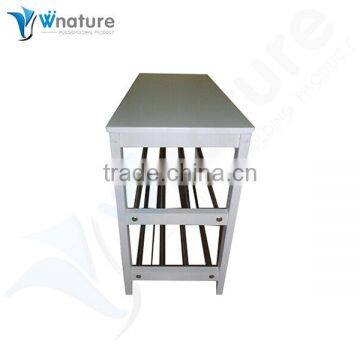 Large Rectangular Modern White Leather Bench With Shoes Storage Rack Eco-Friendly photo-6