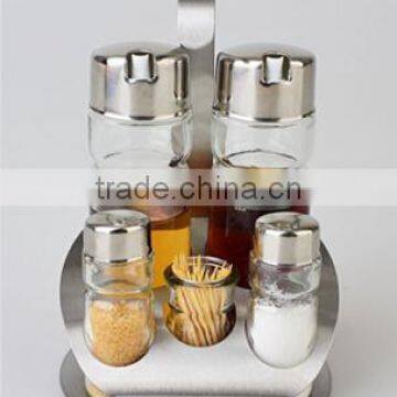 5 PCS Salt and Pepper Shaker Set Stainless Steel Kitchen Codiment Set photo-2