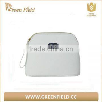 wholesale white PU luxury cosmetic small makeup bag customized