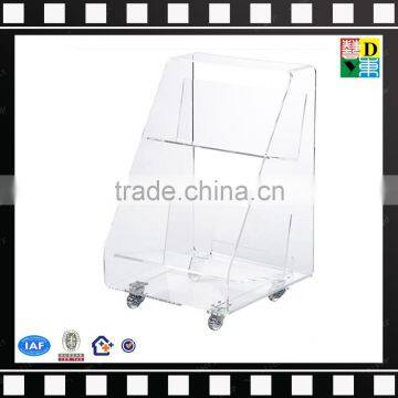 Custom Top New Acrylic Book Display Shelf With Wheels Clear Plexi Acrylic Book Stand Home Use 2016 PMMA Lucite Acrylic CD Stand photo-2