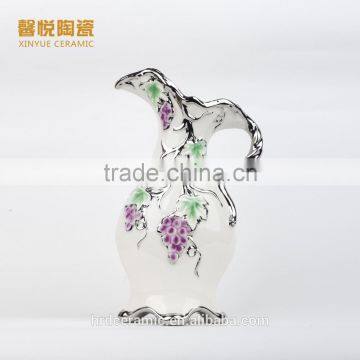 Stock Golden Ceramic Plate/bulk Ceramic Vase Grape Design photo-2