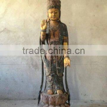 Hand made antique wooden carving buddha statue,hand carved wooden statues