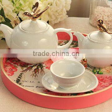 Coloured Drawing or Pattern Pink Round High-grade Wooden Serving Tray,wooden Bed Tray