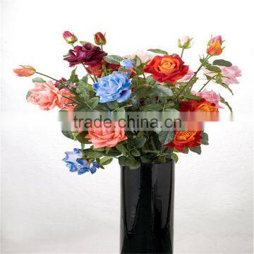 SJ20170007 Blue Artificial Silk Flower Rose Bud photo-2