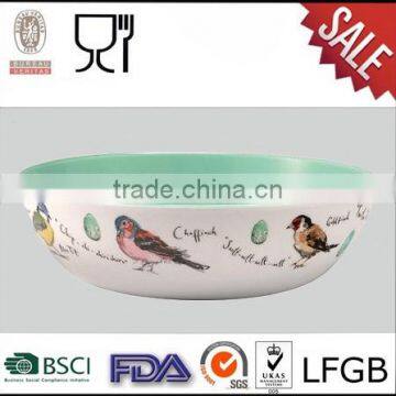 Large Round Shape Two Tone Melamine Salad Bowl