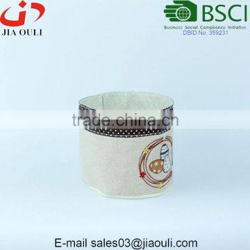 Fashion Design Computer Embroidery Linen Flower Pot, Linen Bag photo-3