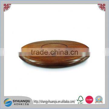 JANPANESE FEATURE VINTAGE ROUND OVAL WOODEN DIP SNACK SERVING FOOD TRAY 12" DIAMETER BREAKFOOD TRAY CN photo-2