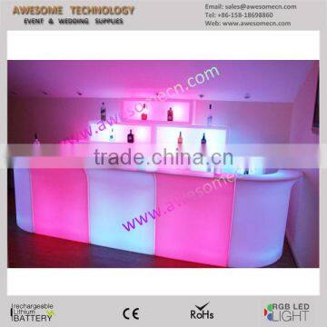 Warm White Led Lighting Hotel Mobile Bar With Bar Shelf Inside for Event photo-2