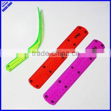 New designer 20cm quality colorful clear flexible soft PVC ruler