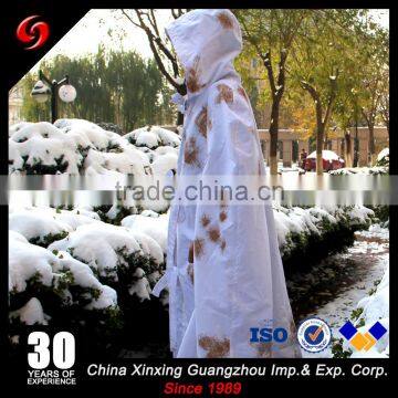 white camouflage cape military snow cloak for sniper snowfield waterproof camo mantle