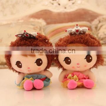 lovely girl cartoon plush quality plush baby doll toy with EN71