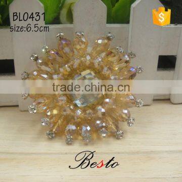 New item champagne colour bead crystal applique accessory