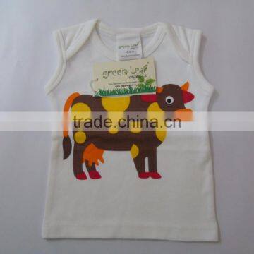 100% Organic Cotton Children Tees Infant Vest Baby Sleeveless T Shirt Kids T-Shirt Boys Girls Summer Wear Singlet