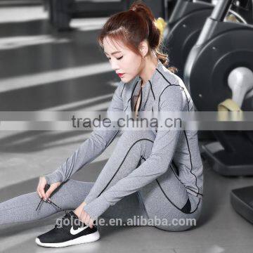 Spandex Women Sexy Fitness Yoga Wear for Women Sportswear Clothes Three Pieces photo-2