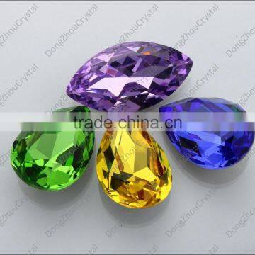 Decorative Lead Free Pointed Back DZ-3003 Drop Crystal Stone for Wedding Dress photo-3