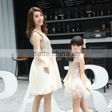 2017 mum and daughter matching dress lace flower girl dress