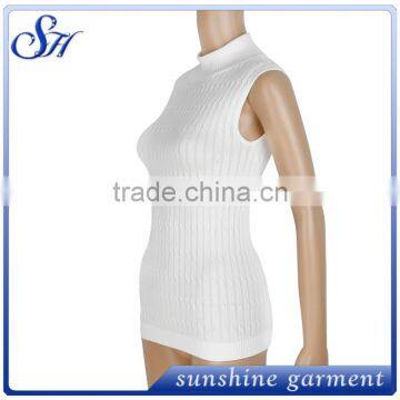 2017 New Style Fashion White Sleeveless Tops For Women photo-2