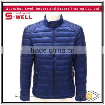 fancy windproof thermal quilted royal blue light men winter coat