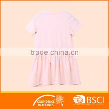 Children Wear Pink Printed Cotton Baby Girl Dress photo-2