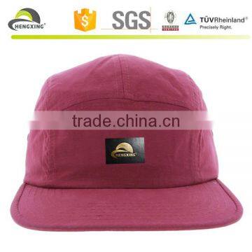 5-panel cap with leather label, 5 panel hat wholesale hats cap