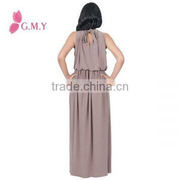 Women's Slimming Key Hole Sleeveless Long Maxi Evening Dress Night Party Cocktail Dress photo-6