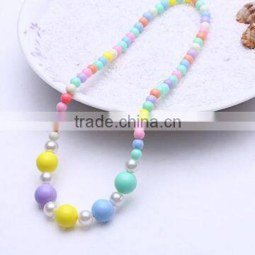 Zm35070a Cute Girl Fashion Bead Necklace Set Children Plastic Bracelet Accessory photo-5
