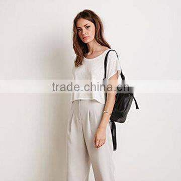 2015 Hot Sale Women Wear Knit Crop Top Loose Top