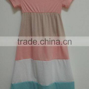 Summer Cotton Mother and Daughter Maxi Crewneck Dress Mommy and Me Women Girls Dresses photo-3