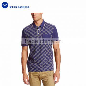 Custom Mens Formal Wholesale Full Printed Different Color Collar Polo Shirt