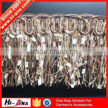 hi-ana trim1 Manufacuring oeko-tex standard new design tassel fringe for dresses